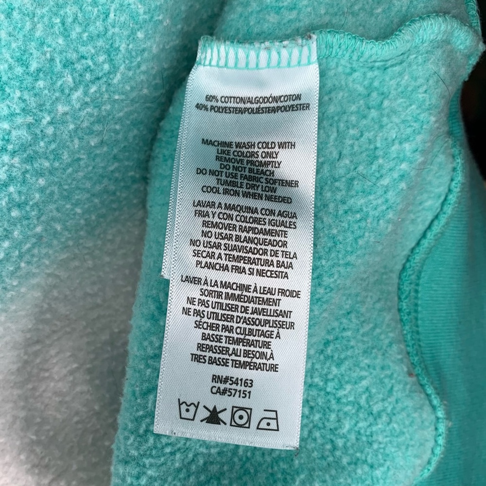 Calvin Klein Jeans Ombre Crop Hoodie 60% Cotton Size S Green/Teal/White - Picture 9 of 11